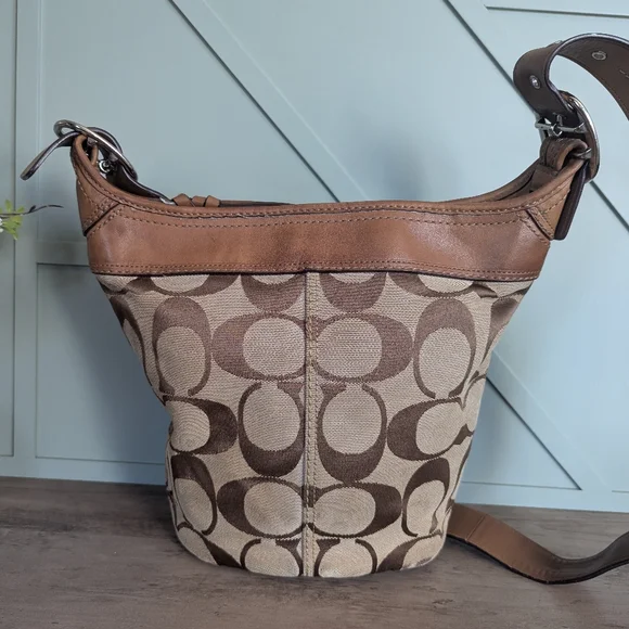 Coach Signature Bleecker Bucket Crossbody Bag - Picture 6 of 12